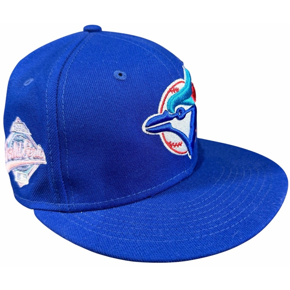New Era MLB Toronto Blue Jays 1992 World Series Fitted Hat Pink Blue Size 7 ⚾️🔥